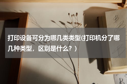 打印设备可分为哪几类类型(打印机分了哪几种类型，区别是什么？)