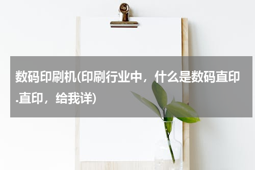 数码印刷机(印刷行业中，什么是数码直印.直印，给我详)