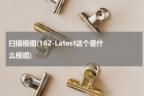 扫描模组(162-Latest这个是什么模组)