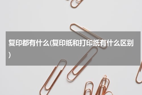 复印都有什么(复印纸和打印纸有什么区别)