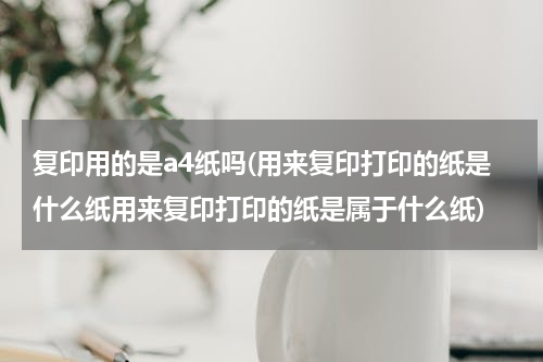 复印用的是a4纸吗(用来复印打印的纸是什么纸用来复印打印的纸是属于什么纸)