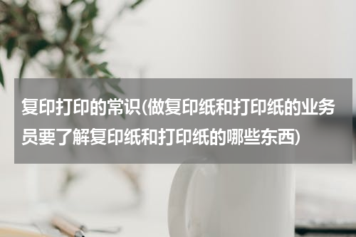 复印打印的常识(做复印纸和打印纸的业务员要了解复印纸和打印纸的哪些东西)