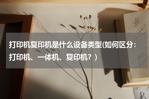 打印机复印机是什么设备类型(如何区分：打印机、一体机、复印机？)